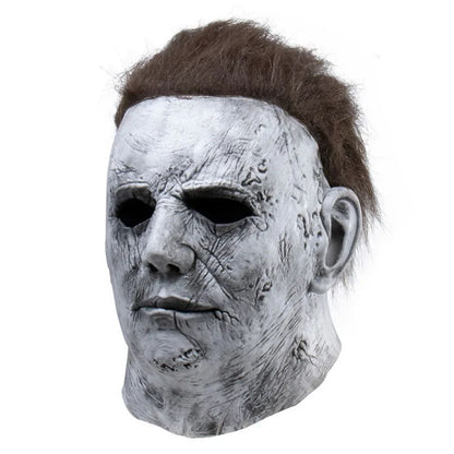 Halloween Michael Myers Mask Scary Killer Full Head Mask Creepy Fire Burn Scar Latex F