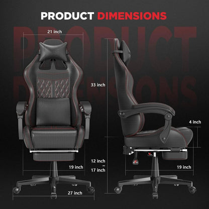 [Limited Time Offer, Clearance!]Vintage PU Leather Gaming Chair, High Back Gamer Chair with Massage, Ergonomic Computer Office C
