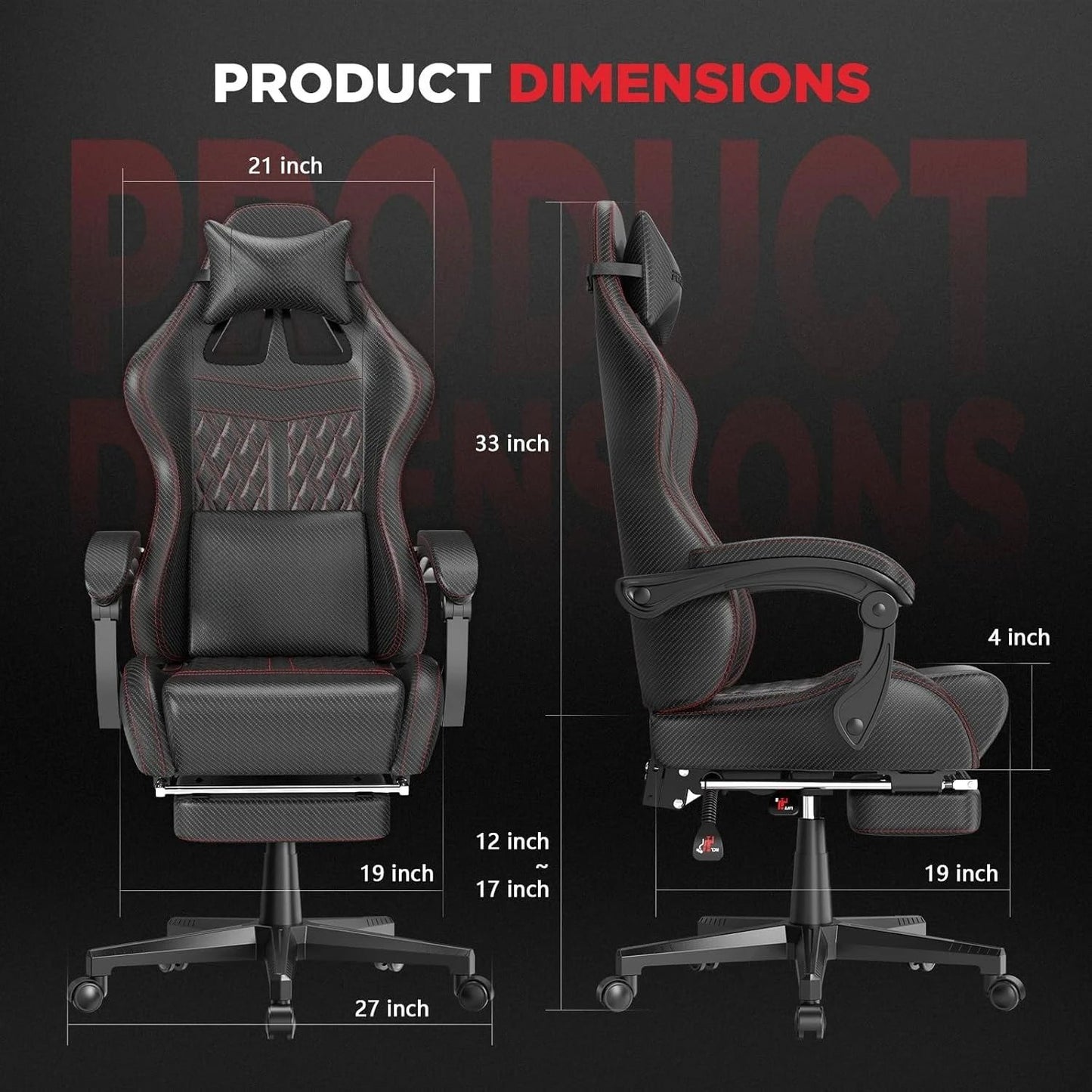 [Limited Time Offer, Clearance!]Vintage PU Leather Gaming Chair, High Back Gamer Chair with Massage, Ergonomic Computer Office C