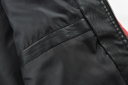 Fashionable Men's Biker Leather Jacket 2025 New Zipper Stand Collar Fleece Lined Casual PU Leather Coat Regular Fit Chinese Orig