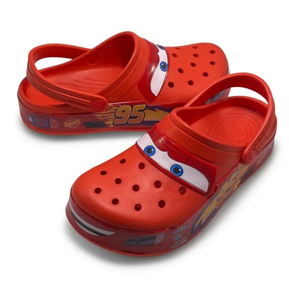 Chinelo Infantil Relâmpago McQueen Disney Pixar Sandália Desenho Animado Luz Piscante Antiderrapante Sapato de Praia Piscina Presente