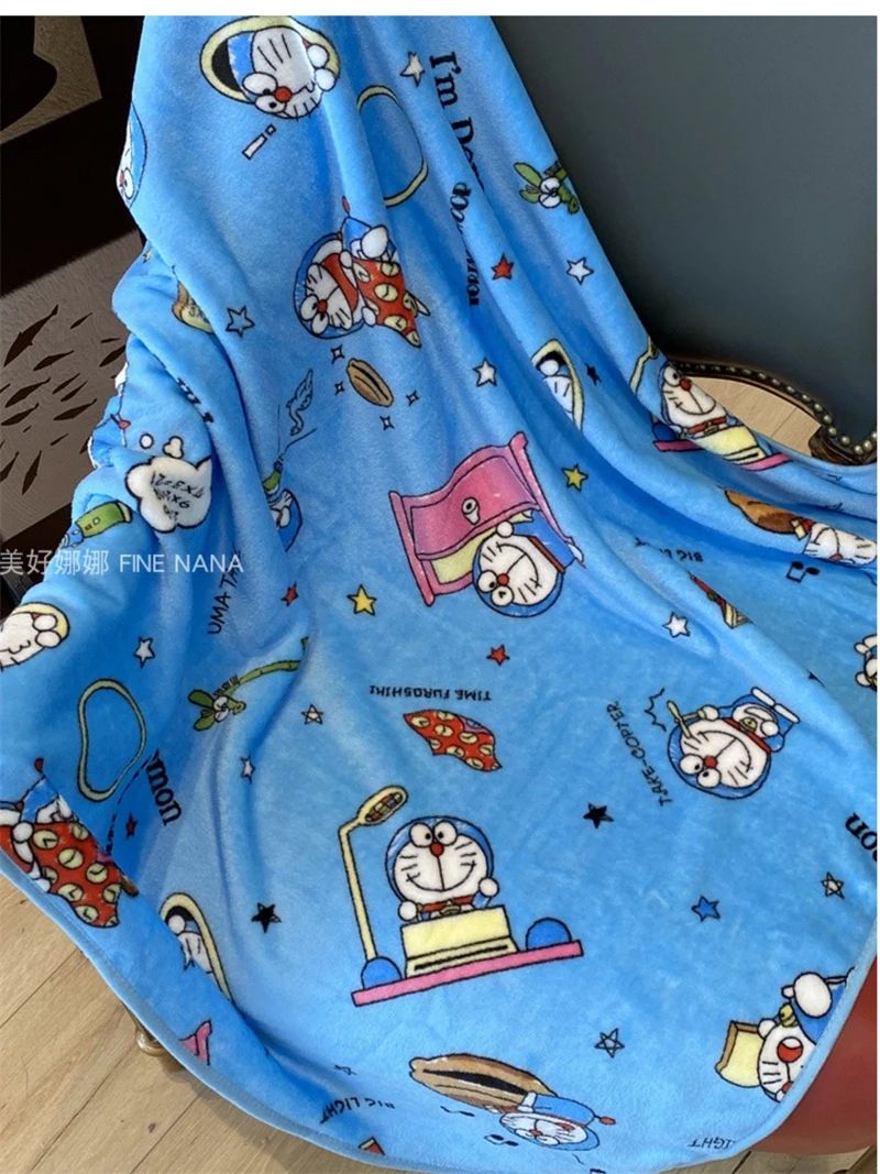 Desenho Animado Doraemon Cobertor de Flanela Macio Confortável Manta para Dormir Estilo Japonês Cobertor para Soneca Colcha para Quarto Menina Crianças