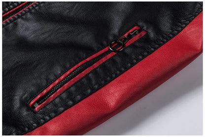 2022 Fashionable Casual Men's Leather Jacket Splice Motorcycle Amazon Vintage Cross-Border Spring Autumn Thin Style Wear