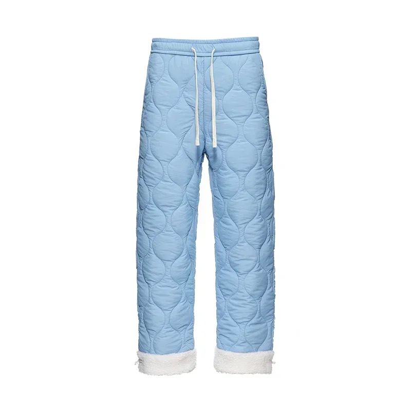 Calça de Inverno Masculina Impermeável de Esqui, Quente, em Lã Grossa e Reta, de Algodão, Calça Feminina Casual Acolchoada à Prova de Frio