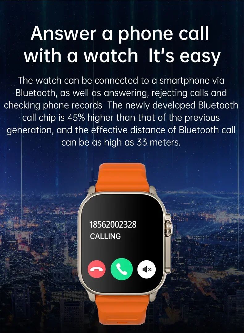 2025 Original T900 Ultra 2 Smart Watch 49mm Masculino Feminino Chamada Bluetooth Música Jogo Carregamento Sem Fio NFC Smartwatch Para Android IOS