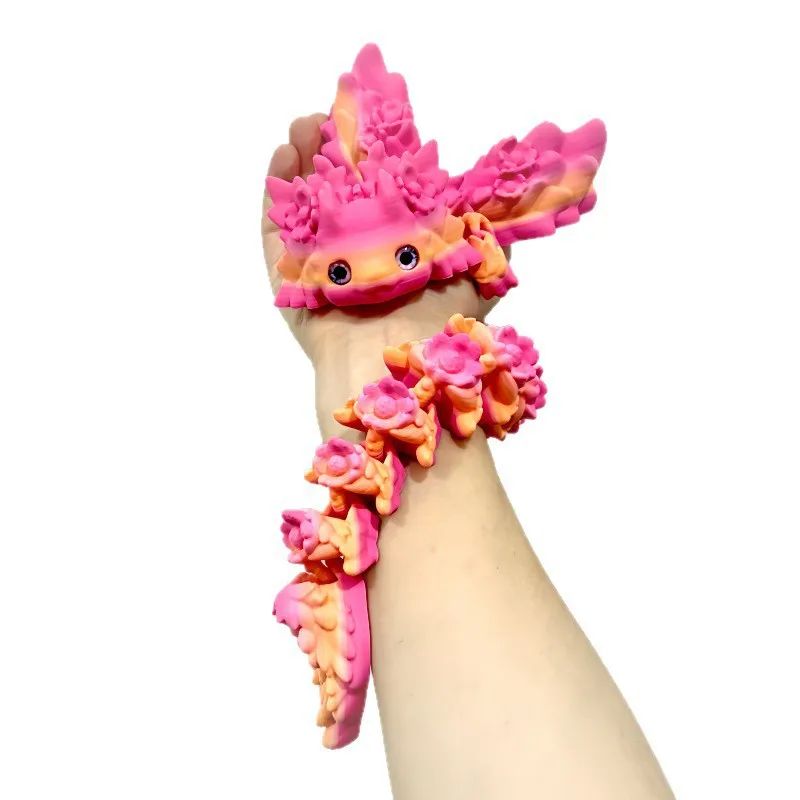 3D Print Toy Salamander Dragon Desktop Ornament 3D Print Animals Home Office Crafts Print Character Action Figure Christmas Gift