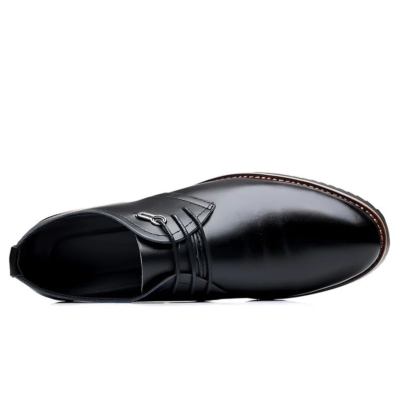 High Quality Leather Formal Men Dress Shoes Breathable Mens Casual Shoes Italian Luxury Brand Lace-Up Non-slip Men Driving Shoes