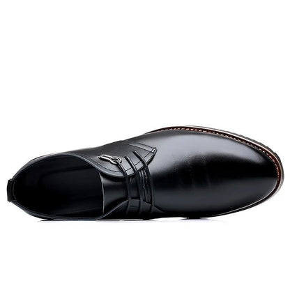 High Quality Leather Formal Men Dress Shoes Breathable Mens Casual Shoes Italian Luxury Brand Lace-Up Non-slip Men Driving Shoes