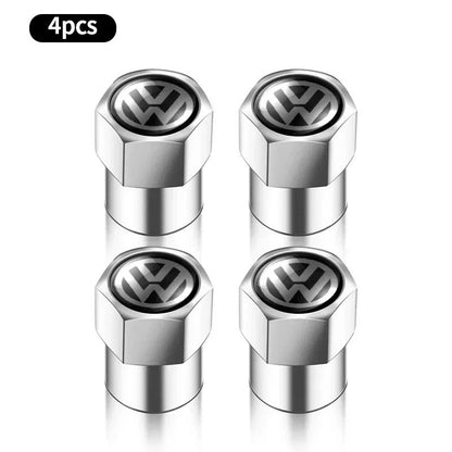 4 Peças Tampas de Válvula de Pneu de Roda de Carro de Liga de Alumínio 3D Para Volkswagen VW Golf 4 5 6 7 Jetta Polo Caddy GTI Bora MK7 Fusca Passat b6