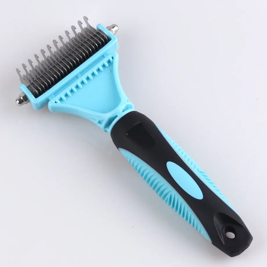 New Arrival Stainless Double-sided Pet Cat Dog Comb Brush Professional Large Dogs Open Knot Rake Knife Pet Grooming Supplies