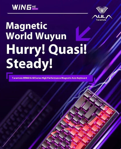 Teclados Win60 Win68 Aula com Teclas Magnéticas 8K, Teclado Mecânico para Jogos, Teclado com Fio para Esports com Luz RGB e Hot-Swap para PC Gamer (Presente)