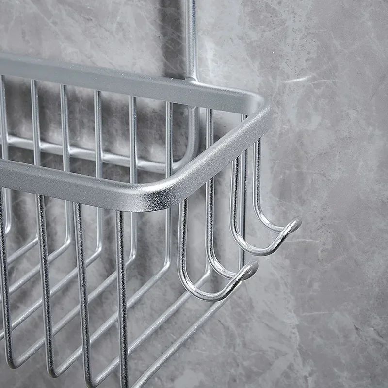 Aluminium Bathroom Shelf Without Drilling, Shower Shelf Shelves Shampoo Holder, Basket Storage Organizer Bathroom Accessories