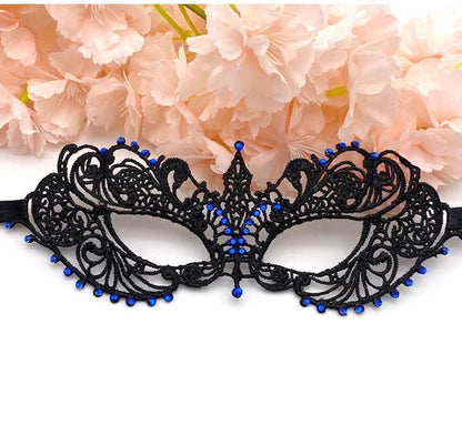 Gold and Silver Lace and Diamond Mask Eye Mask Masquerade Adult Male and Female Party Mask Sensual Women's Half Face