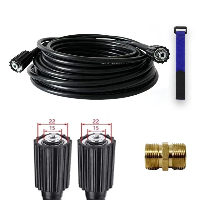 Mangueira Extensora de Água para Lavadora de Alta Pressão, de Comprimento Personalizável, M22-PIN14mm 15mm para Pistola de Lavagem de Carros de Alta Pressão