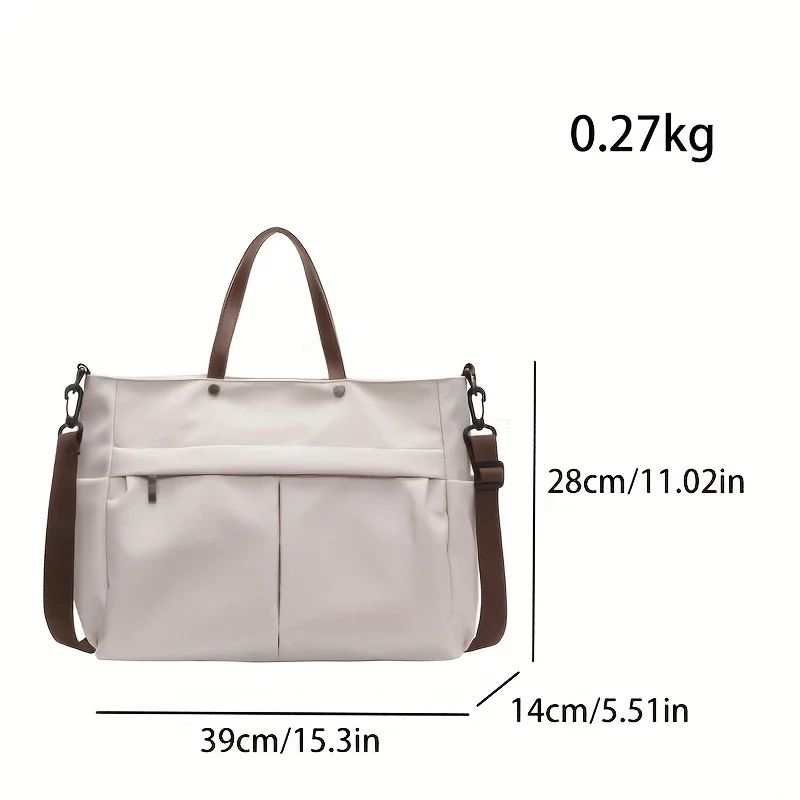 Designer Women's Tote Bag Spacious Nylon Handbag Multiple Pocket Large Capacity Commuting Shoulder Bag Lightweight Shopping