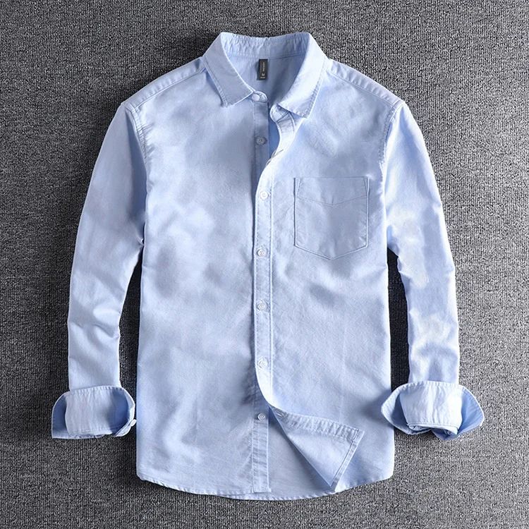 Basic Minimalist Men Shirt Jacket Pure Cotton Washed Oxford Military Light Casual Work Safari Style Shirts Mens Tops Shirt