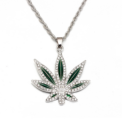 Colar Masculino com Pingente de Folha de Bordo Cravejado de Strass Correntes Douradas para Meninos Joias Steampunk Masculinas