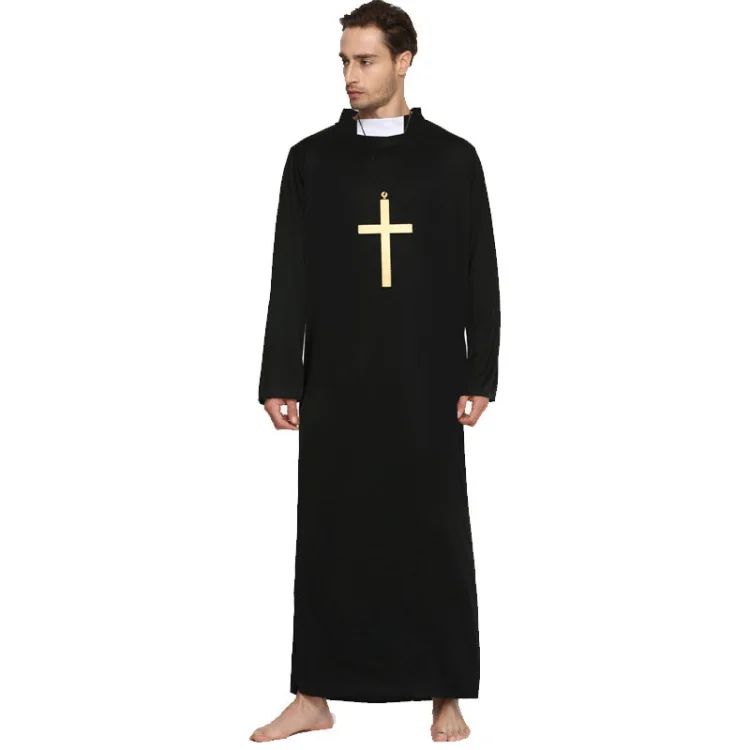 Easter Purim Halloween Costume for Men Father Priest Bishop Costumes Christian Pastor Clergyman Cosplay