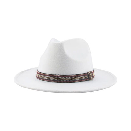 Chapéu Feminino Fedora de Feltro Sólido Casual Chapéu de Inverno Feminino Bonés Masculinos Faixa Panamá Preto Cáqui ????? ??????? Sombrero