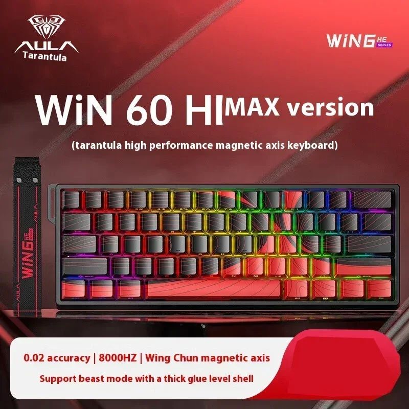 Teclados Win60 Win68 Aula com Teclas Magnéticas 8K, Teclado Mecânico para Jogos, Teclado com Fio para Esports com Luz RGB e Hot-Swap para PC Gamer (Presente)