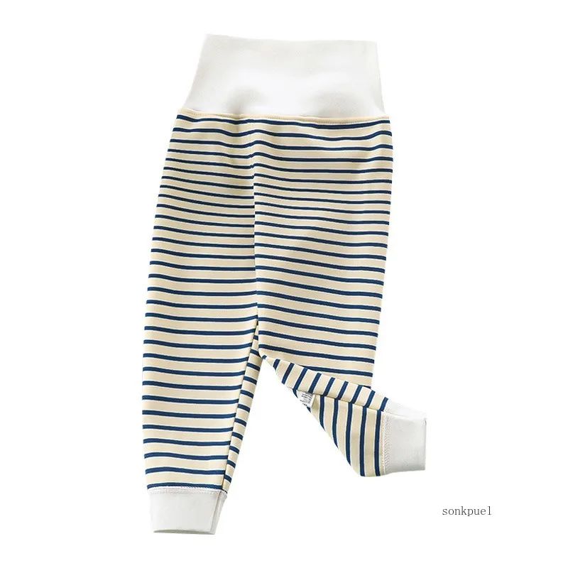 Newborn Infant Pants Thicken Keep Warm in Winter Baby Clothes Bebe Boy Girl Striped Leggings Kids Unisex Trousers