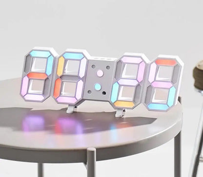 3D LED Digital Wall Clock RGB Modern Design Living Room Decor Date/Temperature Table Alarm Nightlight Brightness Desktop Clocks