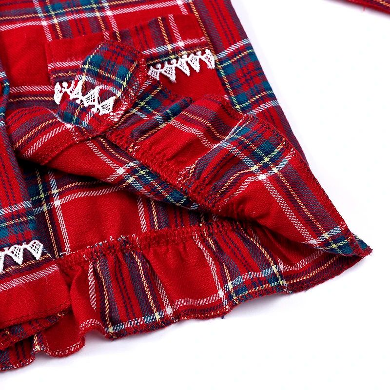 2025 Christmas Pyjamas Sets Kids Girls Boys Loungewear baby Pajamas Matching Family Pjs Winter Baby Soft Velvet Plaid Dress