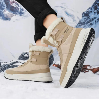 Men's Winter Plus Velvet Warm High-top Down Bread Shoes Waterproof and Non-slip Cotton Shoes Men's Big Boots==bottes Pour Hommes