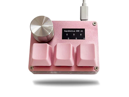 4+4 O3C+ SayoDevice OSU O3C Rapid Trigger Hall Switches Magnetic Pink Switches Keyboard With Knob Screen Geometry Dash Keyboard
