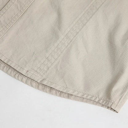 Oversized Shirts Men Long-Sleeve Formal Business Shirts Cargo Casual Shirts Slim Pocket Fashion Soild Shirt Male Brand Clothes