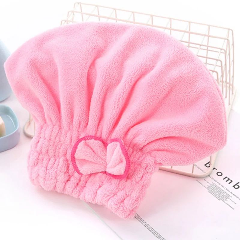Microfibre Quick Hair Drying Bath Spa Bowknot Wrap Towel Hat Cap For Bath Bathroom Accessories Shower Cap for Women Hair Cap