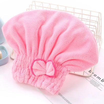 Microfibre Quick Hair Drying Bath Spa Bowknot Wrap Towel Hat Cap For Bath Bathroom Accessories Shower Cap for Women Hair Cap