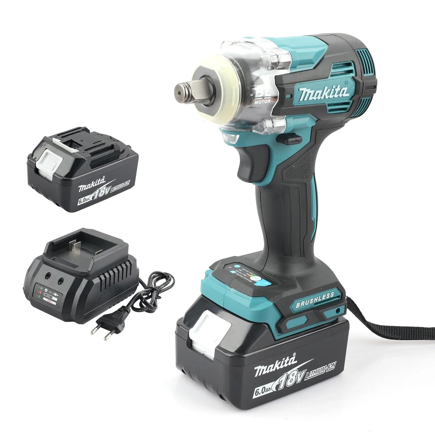 Parafusadeira de impacto a bateria Makita TW004G, parafusadeira elétrica sem escova, furadeira recarregável para bateria Makita 18V