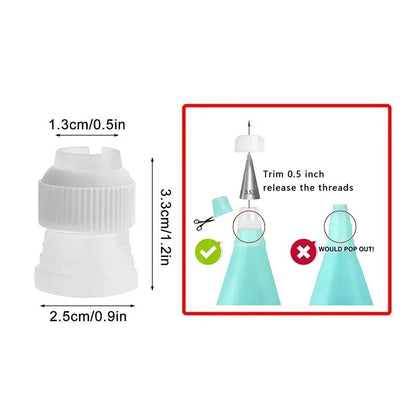 8/10/16Pcs/Set Silicone Pastry Bag Tips Kitchen Cake Icing Piping Cream Cake Decorating Tools Reusable Nozzle Set +1 Pastry Bags