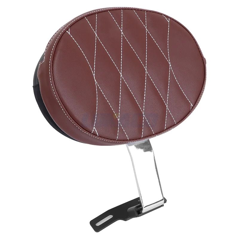 Motorcycle Adjustable Driver Rider Backrest Plug In Sissy Bar Seat Cushion Moto Pad For Harley Fatboy Heritage Softail 2007-2017