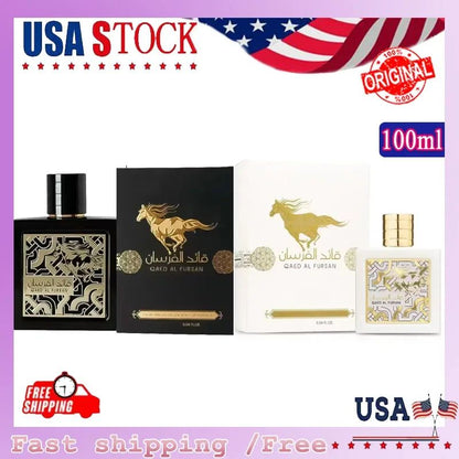 Colônia Árabe Fursan 100ml Perfume Unissex Masculino Feminino Alta Qualidade Longa Duração Levemente Perfumado Feromônios Presentes