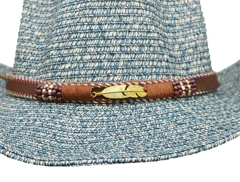 Western Cowboy Hat Summer UV Protection Unisex Vintage Sun Hat for Outdoor Travel Riding New
