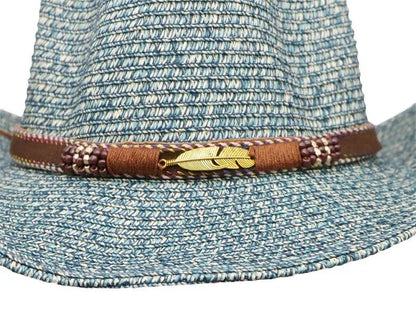 Western Cowboy Hat Summer UV Protection Unisex Vintage Sun Hat for Outdoor Travel Riding New
