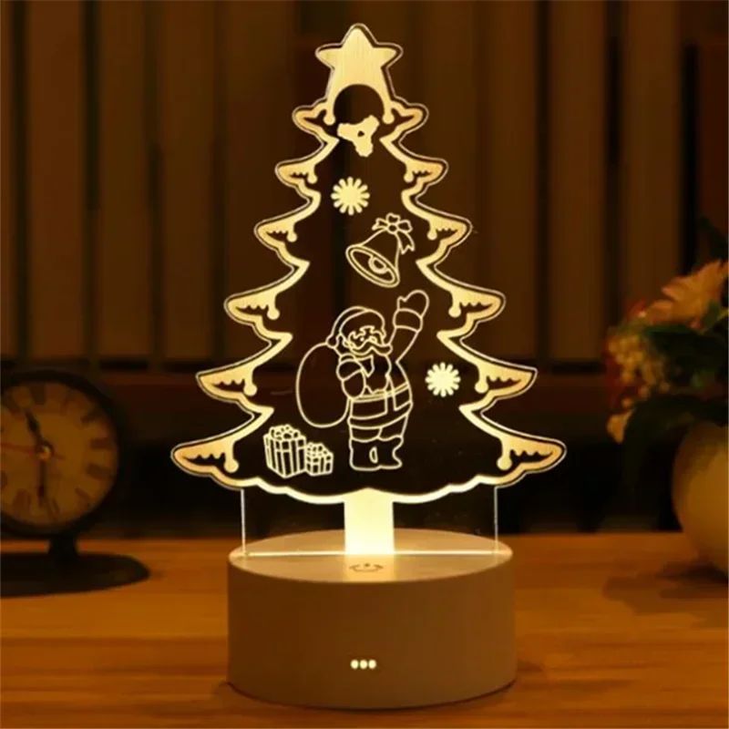 USB Operated 3D Acrylic LED Night Light Festival Birthday Kids Gifts Bedroom Bedside Decor Night Lamp Home Novelty Lighting