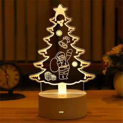 USB Operated 3D Acrylic LED Night Light Festival Birthday Kids Gifts Bedroom Bedside Decor Night Lamp Home Novelty Lighting