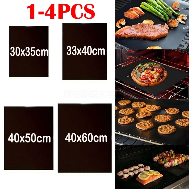 1-4PCS BBQ Grill Mat Barbecue Baking Non-stick Pad Reusable Heat Resistant Outdoor Grill Mat Barbecue Party Mat Kitchen Tools
