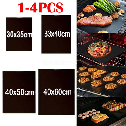 1-4PCS BBQ Grill Mat Barbecue Baking Non-stick Pad Reusable Heat Resistant Outdoor Grill Mat Barbecue Party Mat Kitchen Tools