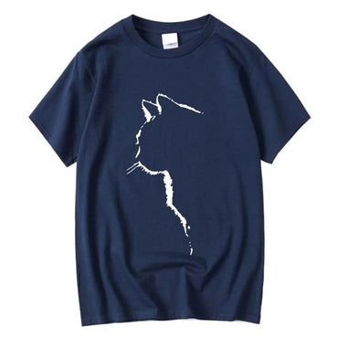 Men's T-shirt Top Quality 100% Cotton Short Sleeve Cool Cat Print O-neck Casual Loose Hip Hop for Men Summer Male Tee Top