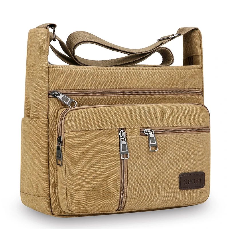 Men Canvas Shoulder Bags Casual Tote Travel Men's Crossbody Bag Luxury Messenger Bags Fashion High Quality Handbag