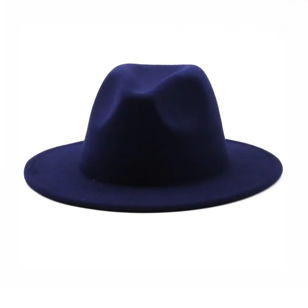 Chapéu Fedora de Feltro de Lã Novo para Mulheres e Homens, Elegante para Outono Inverno, Chapéus de Inverno para Senhoras e Cavalheiros, Casamento, Igreja, Jazz, 55-60CM Gorros