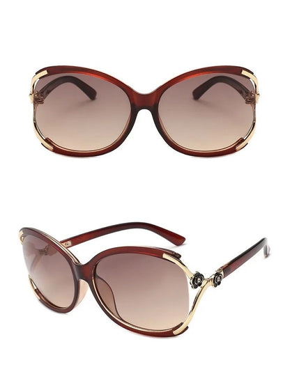 New Classic Vintage Driving Sunglasses for Women Luxurious Fashionable Camellia Hollow-out Women’s Sun Glasses UV400 Protection