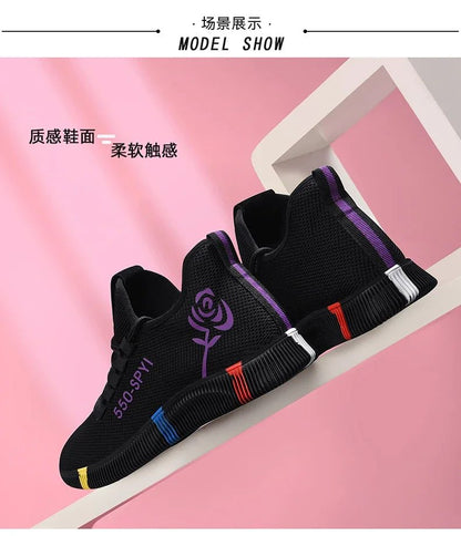 Tenis Feminino 2025 Women Vulcanized Shoes Air Mesh Light Soft Sneakers Female Flats Platform Lace Up Casual Shoes Basket Femme