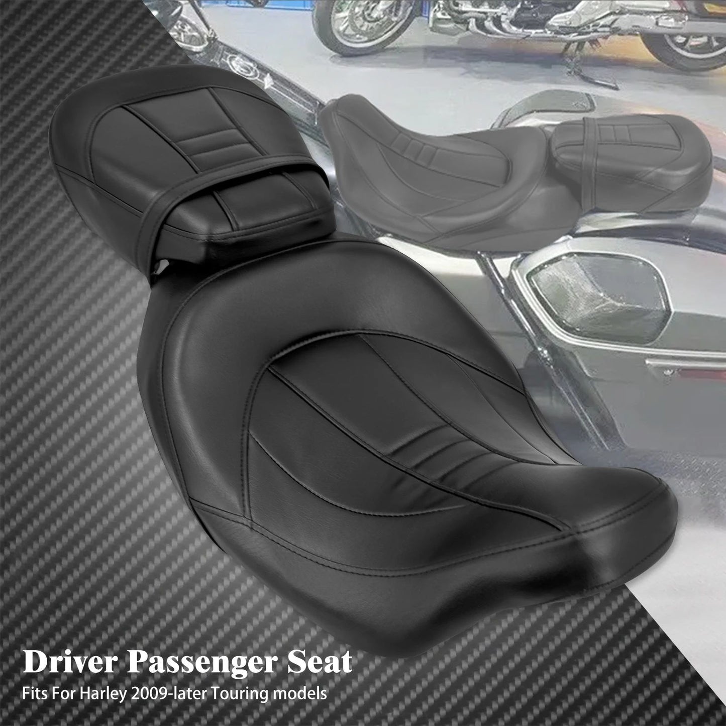 Assento de Couro Dianteiro e Traseiro para Motocicleta para Harley Touring Road King CVO Electra Street Glide 09-23