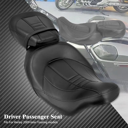 Assento de Couro Dianteiro e Traseiro para Motocicleta para Harley Touring Road King CVO Electra Street Glide 09-23