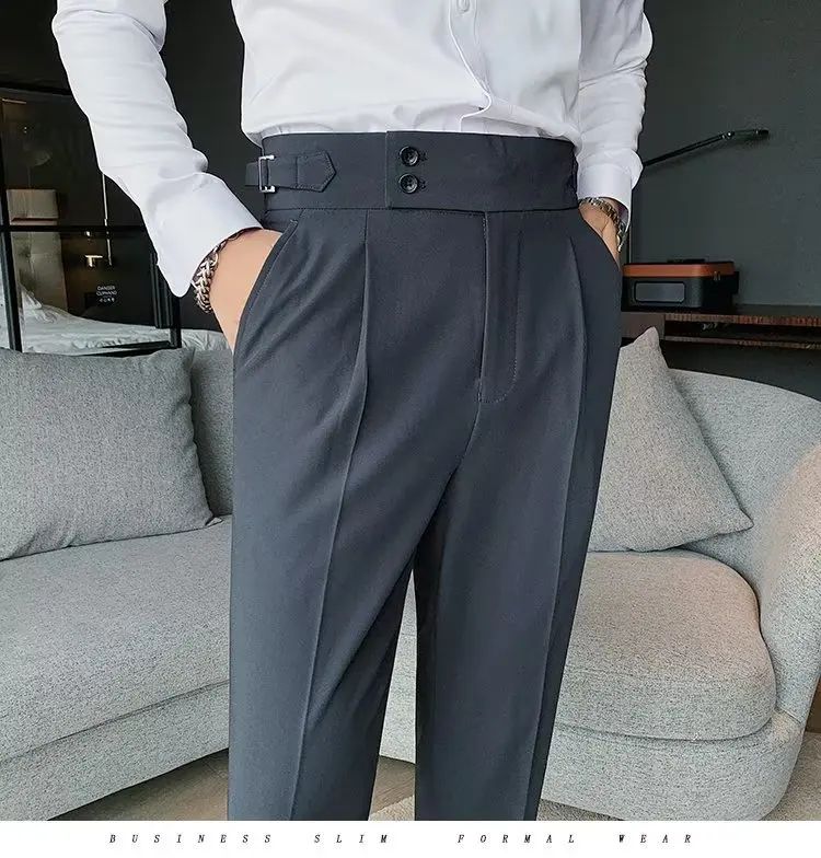 Calça Masculina Nadir Coffee Color Clássica Estilosa Paris Botão Prega Única Emagrece Suaviza Sua Silhueta Calça Social Casual
